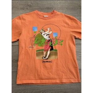 Students Golf Men's Streetwear Bunkers T-Shirt Size S Orange Casual